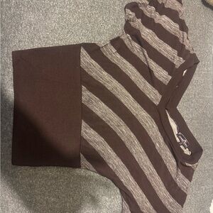 Striped Brown and Cream Top